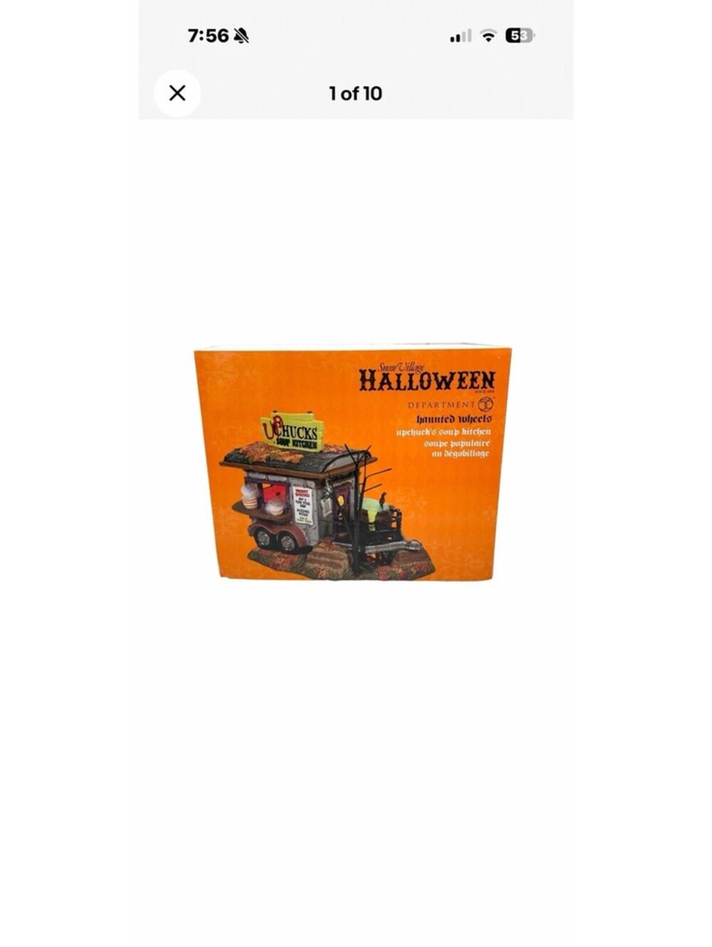Dept 56 Snow Village Halloween Haunted Wheels Upchuck’s Soup Kitchen NOB!